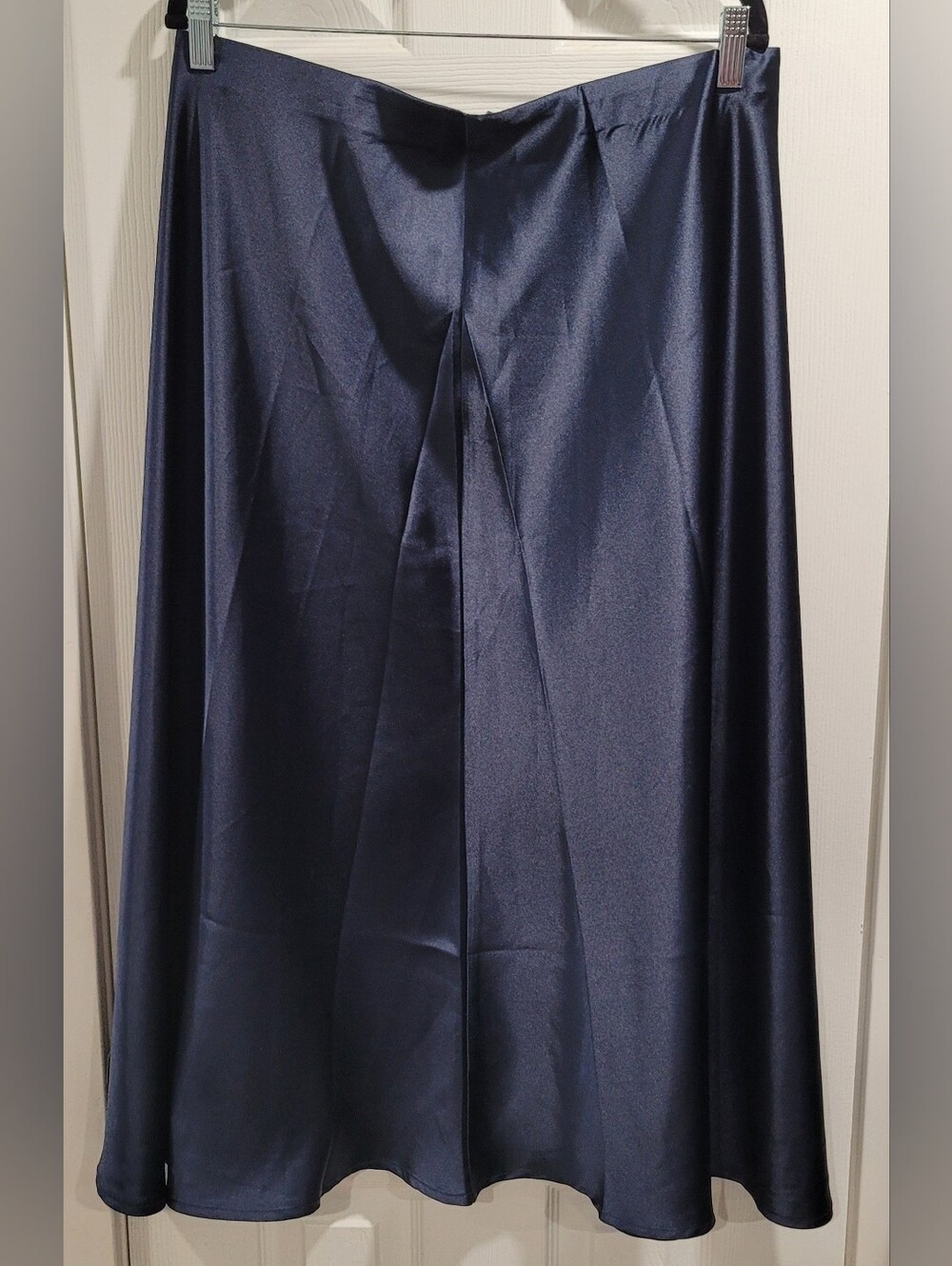 Women's Navy Satin A-Line Skirt Size XL